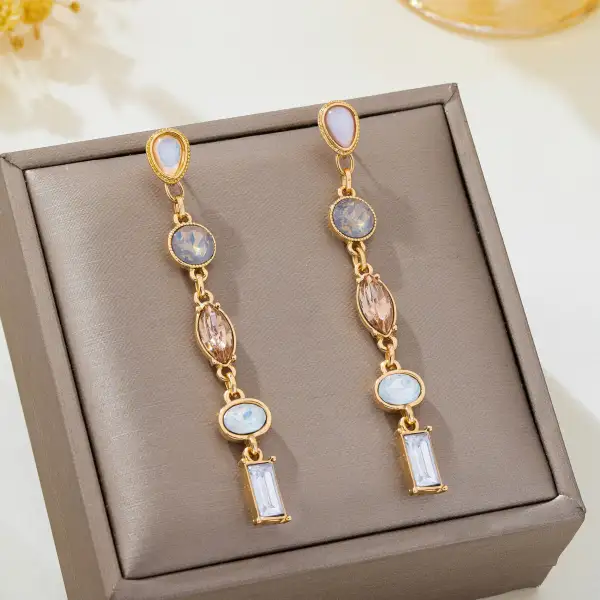 Multi Shape Gemstone Linear Drop