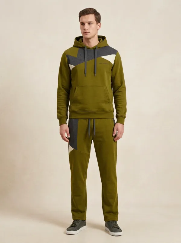 Men's Geometric Colorblock Print Jogger Set