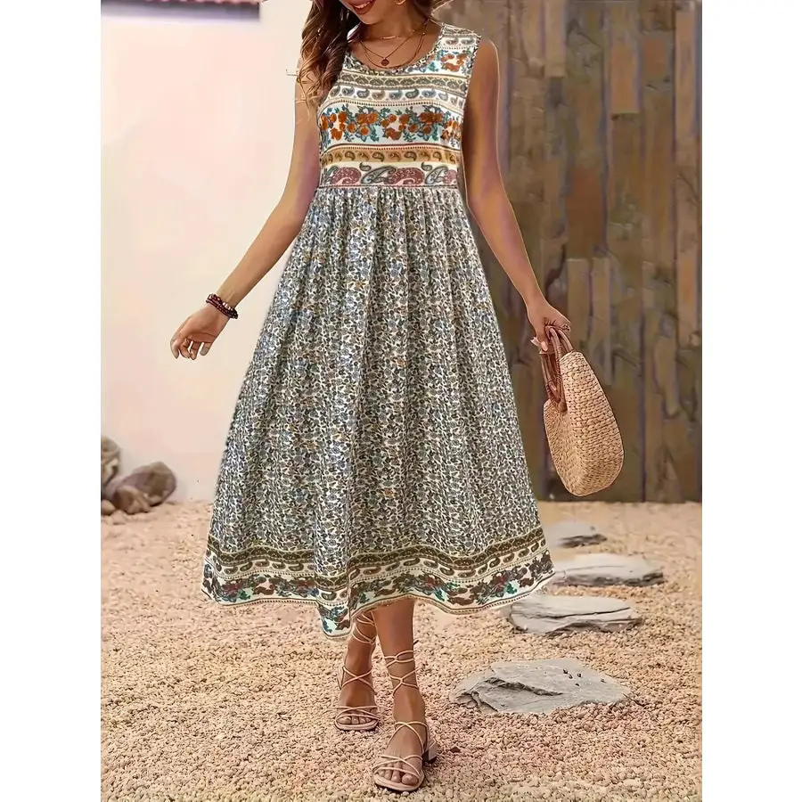 Plus Size Sleeveless Midi Dress