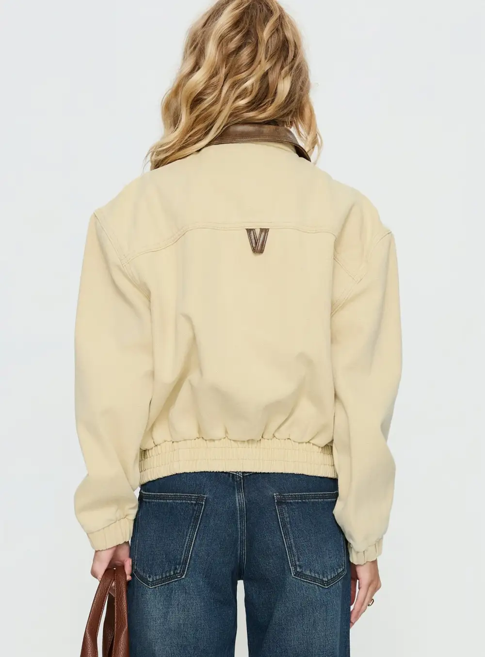 Women’s Canvas Collared Bomber Jacket