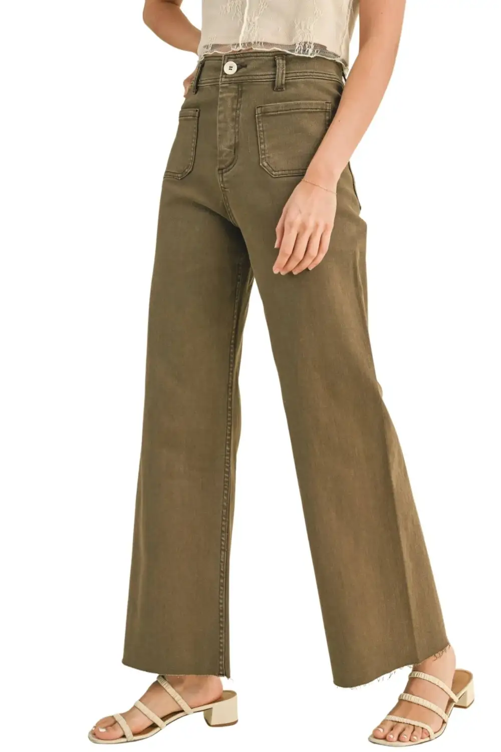 Front Pocket Wide Leg Pants