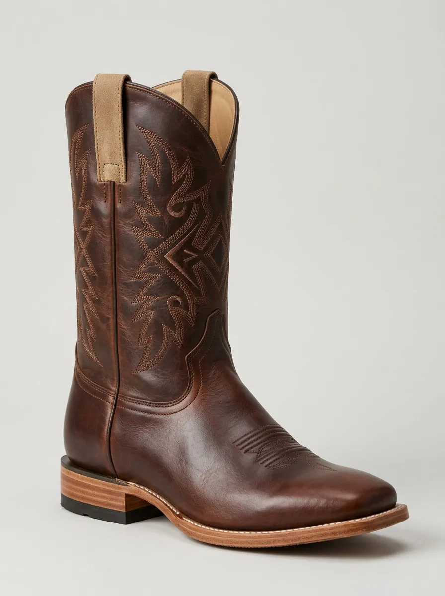 Men's Square-Toe Embroidered Welted Western Boots