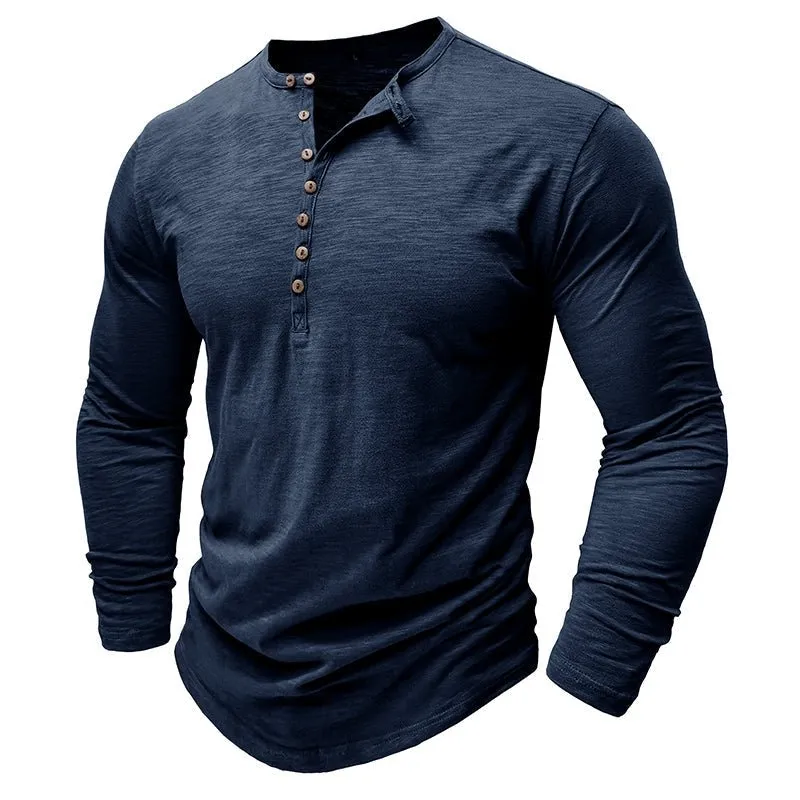 Long-Sleeve Henley Shirt