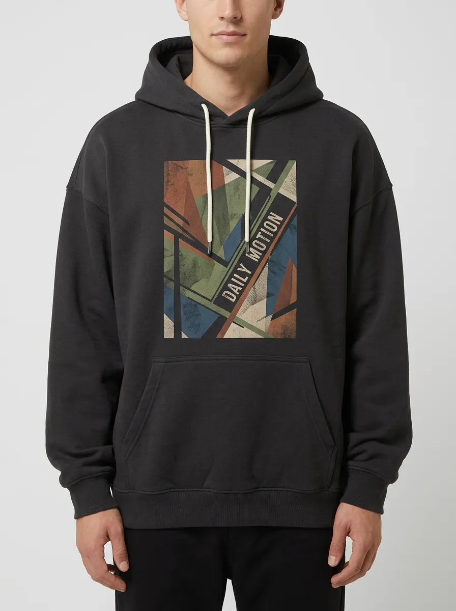 Unisex Geometric Art Dropped Shoulder Hoodie