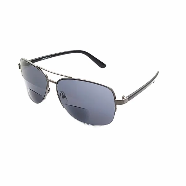 Aviator Bifocal Amber-Lens Reading Sunglasses