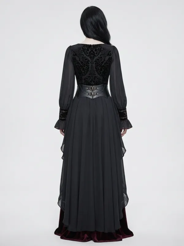 Dark Romantic Moon Detail Women's Gothic Dress