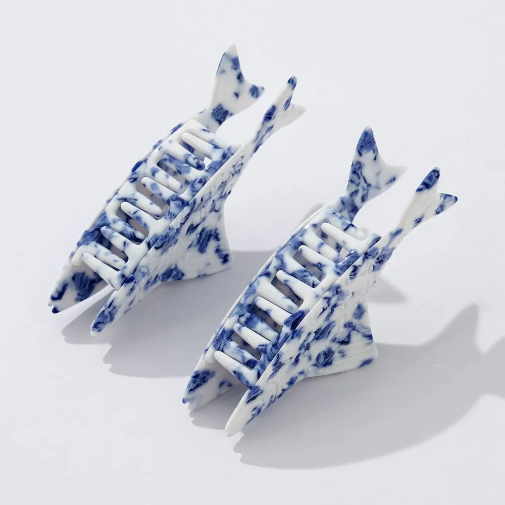 Floral Fish Claw Clip