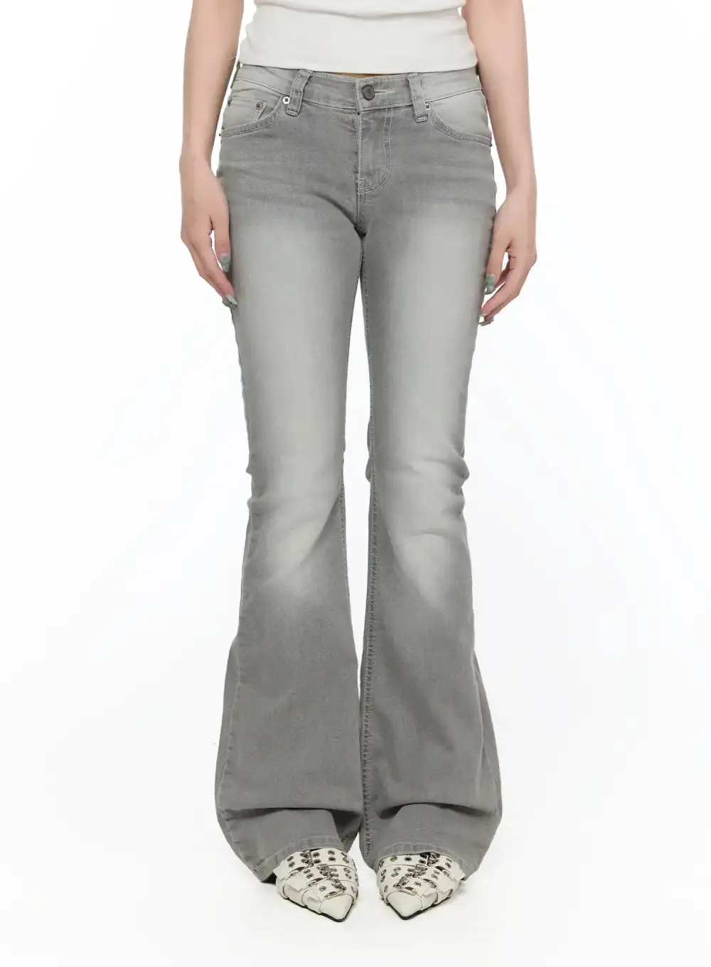Regular-Fit Low-Rise Flared Bootcut Jeans