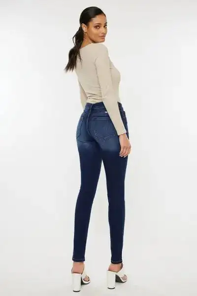 Mid Rise Gradient Skinny Denim Jeans