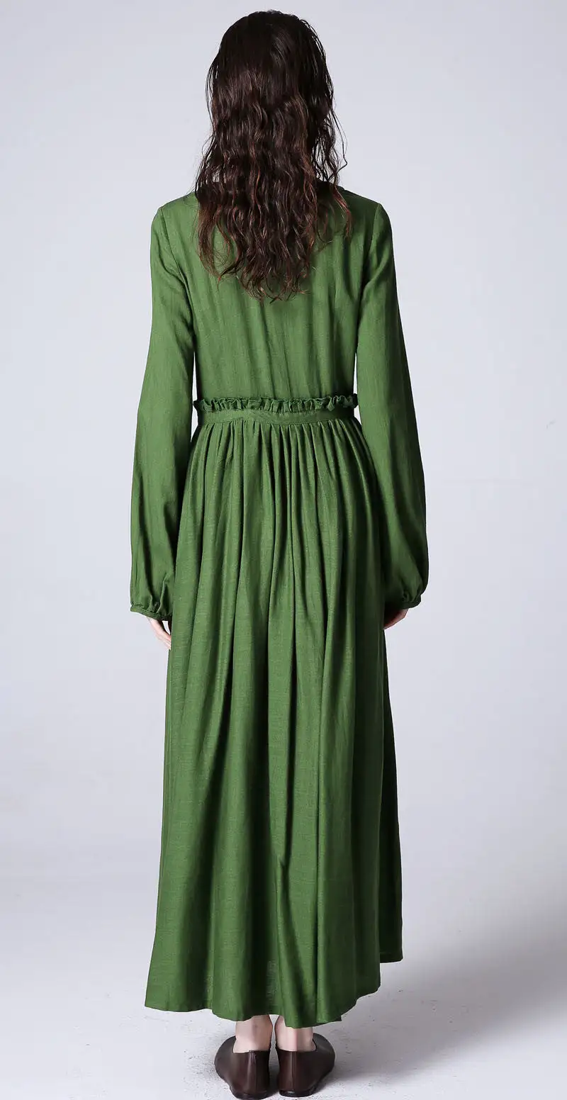 Everyday Linen Long Sleeve Maxi Dress