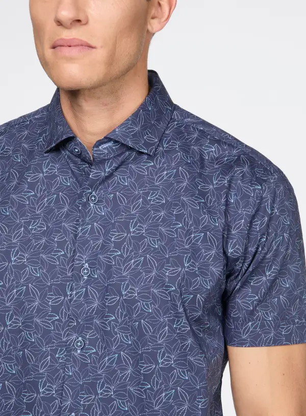 Leaf Print Poplin Shirt
