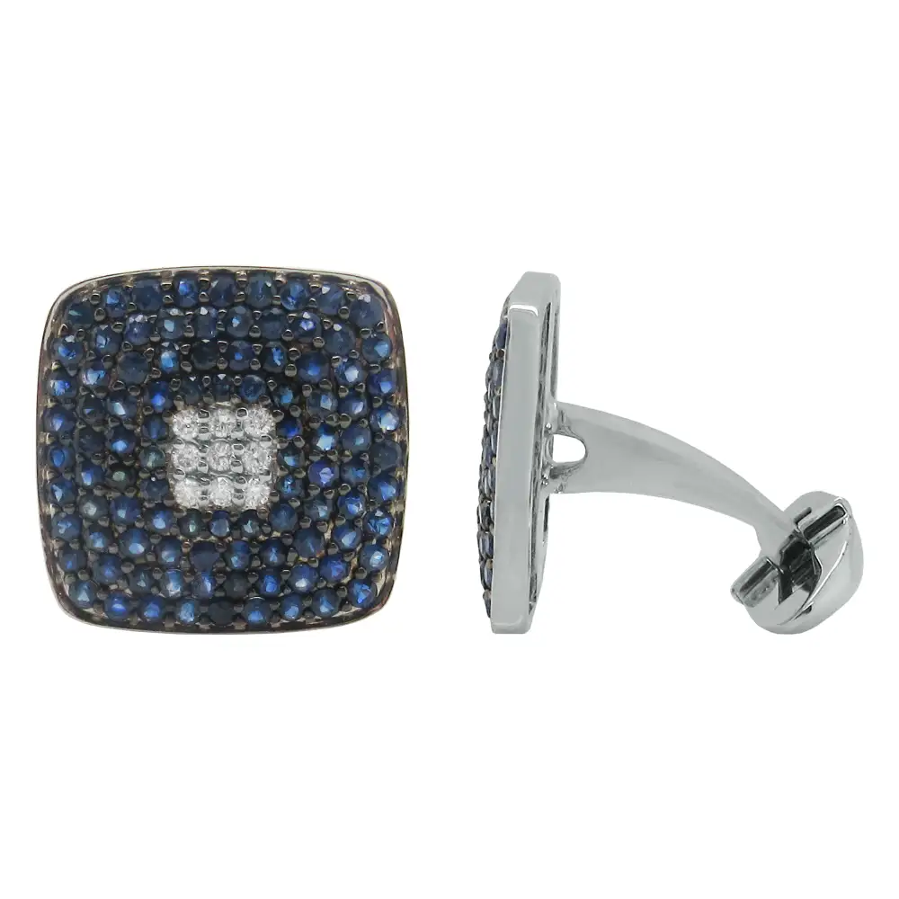Artful Diamond Sapphire Cufflinks