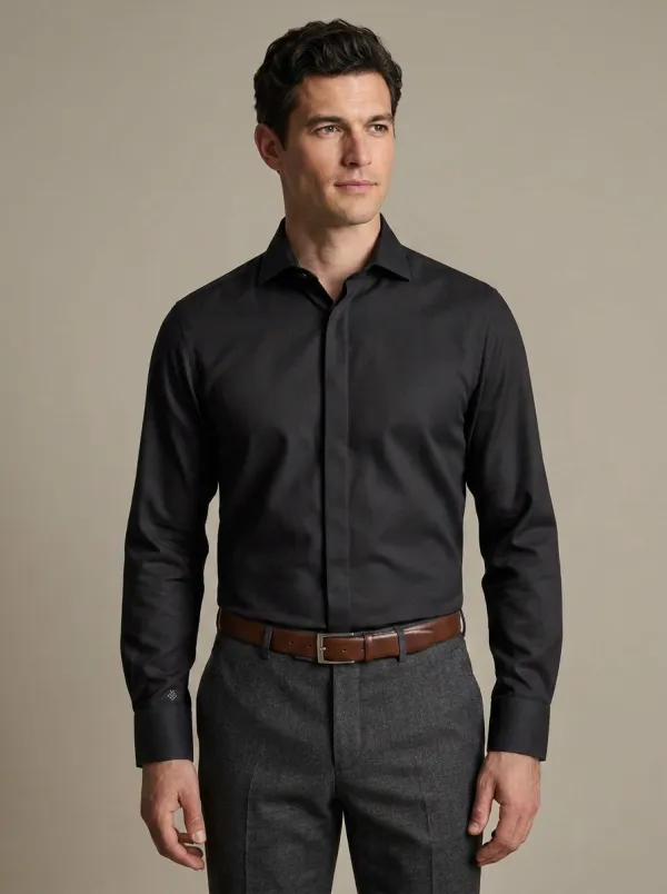 Men's Non-Iron Cotton Light Blue Solid Long Sleeve Shirt