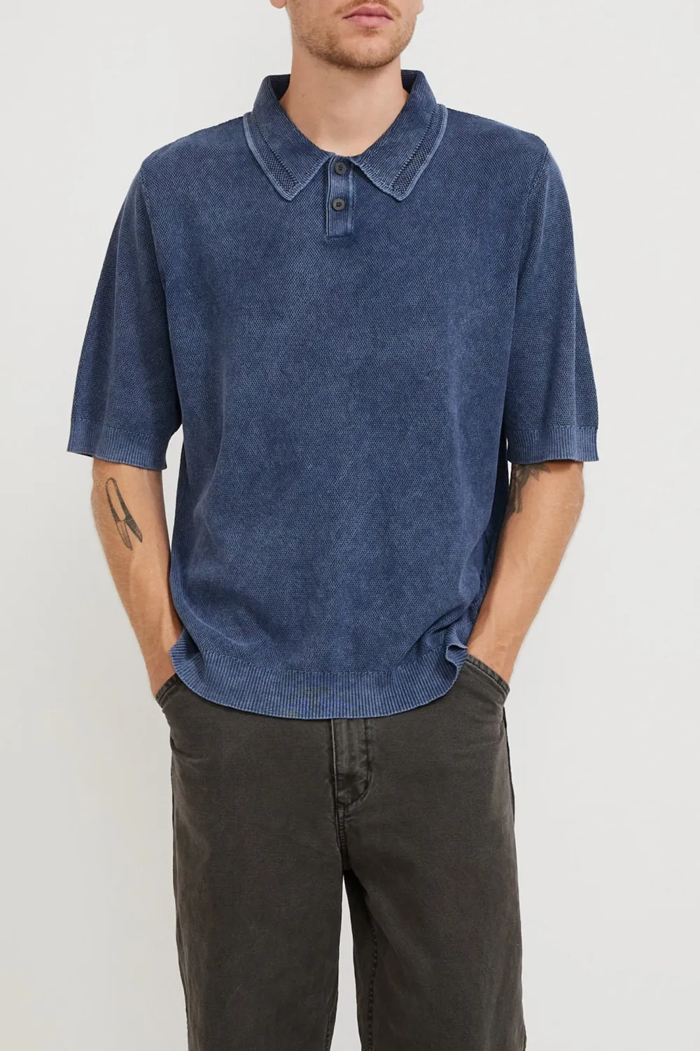 Blue Short-Sleeved Polo Shirt