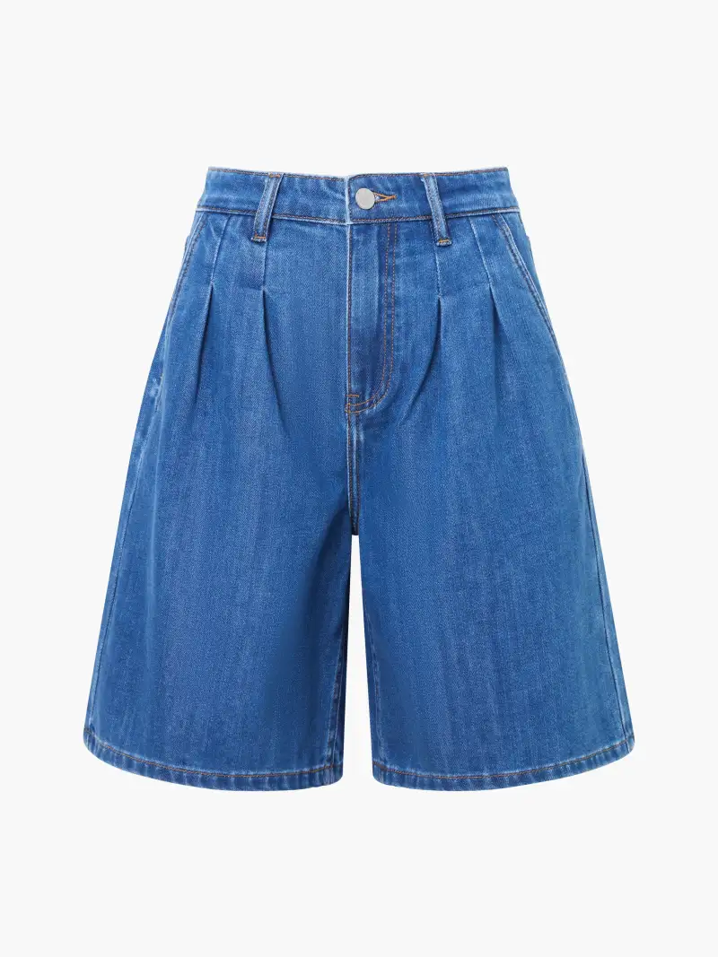 Low-Key Commuter Style Loose Denim Shorts