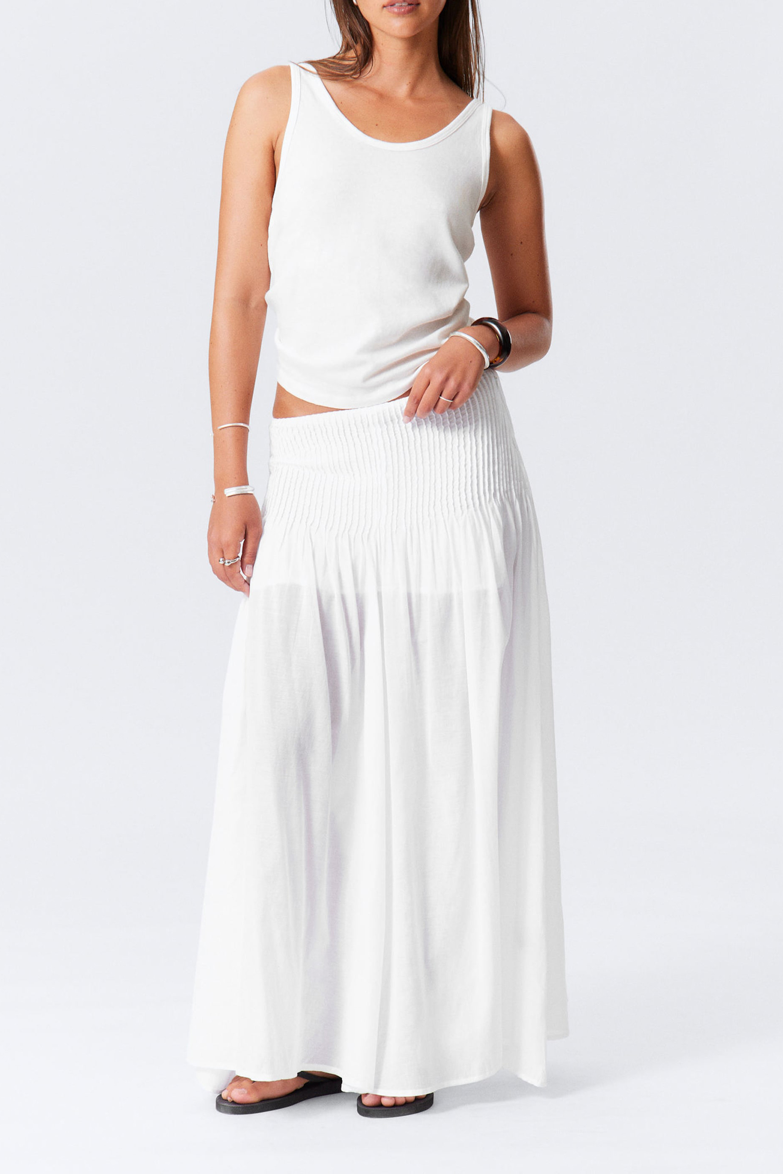 Pleated Detail Maxi Skirt