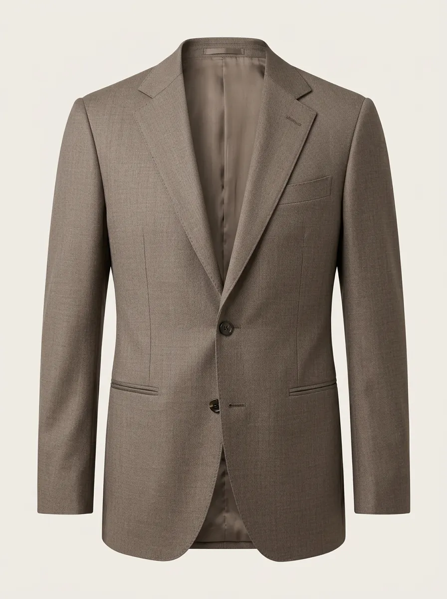 Men's Classic Business Taupe Solid Color Tailored Blazer