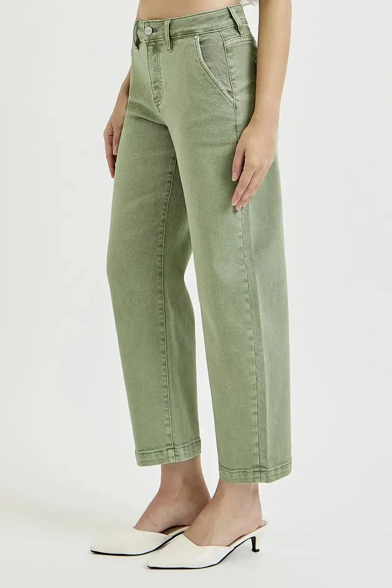 Denim High Rise Barrel Leg Pocketed Jeans