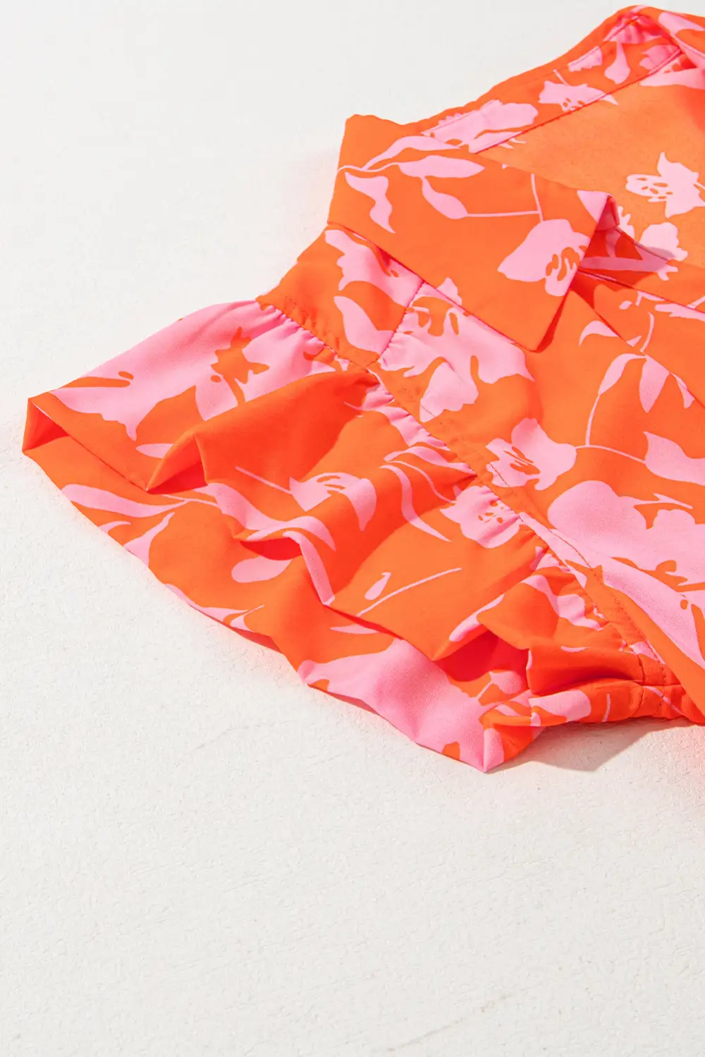 Everyday Floral Button Front Collared Blouse