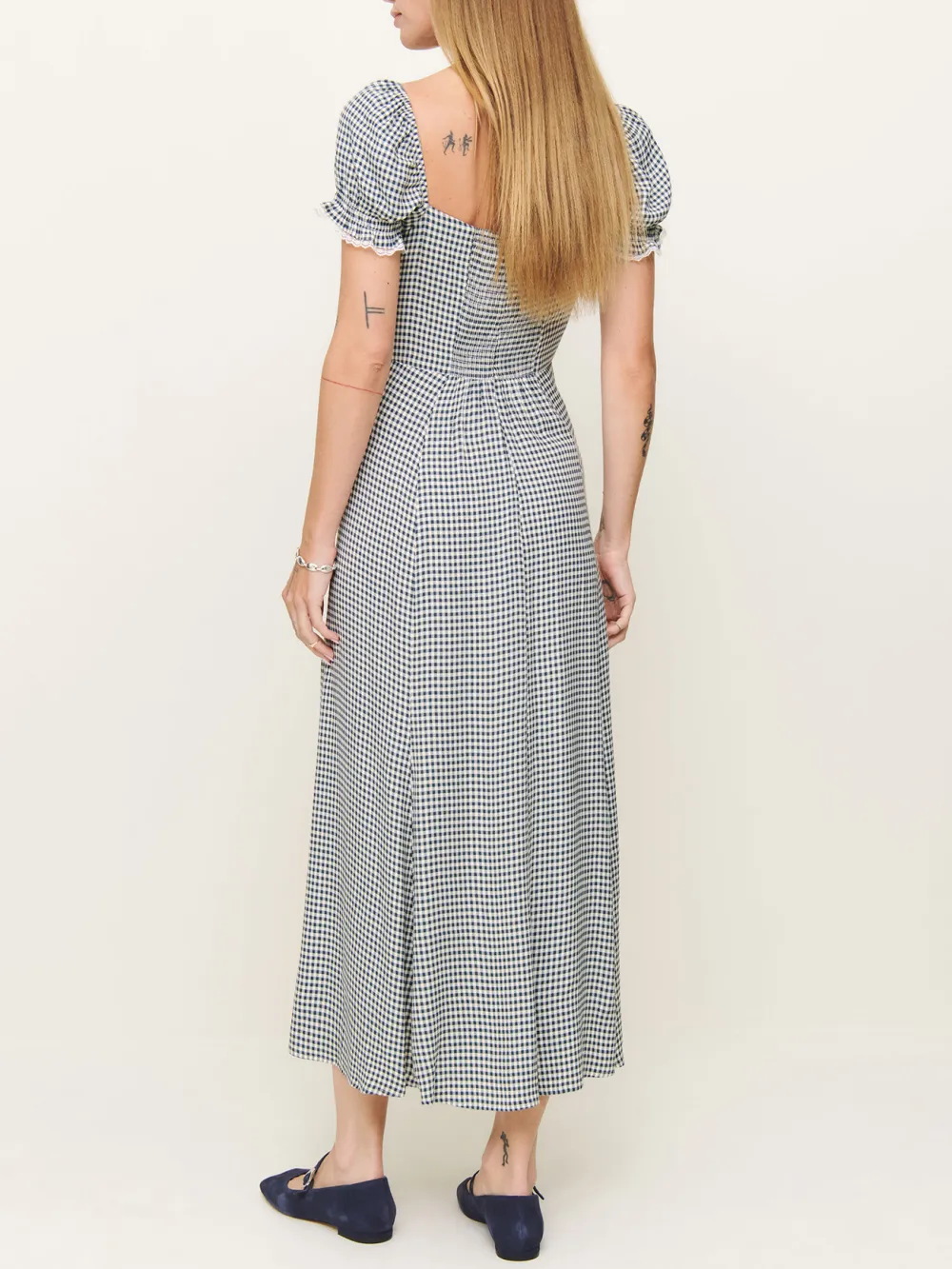 Puff Sleeve Polka Dot Midi Dress