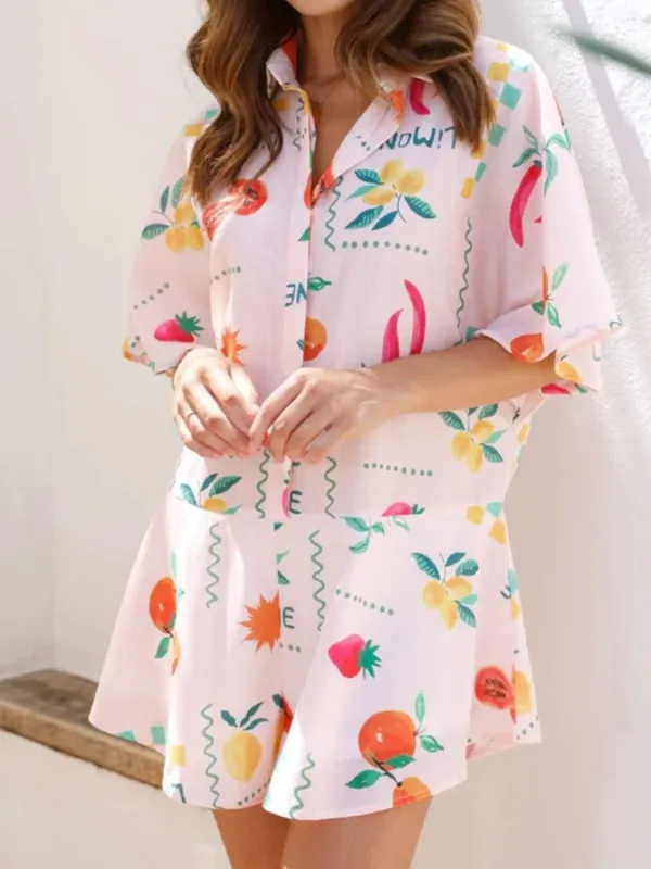 Collared Neck Half Sleeve Romper