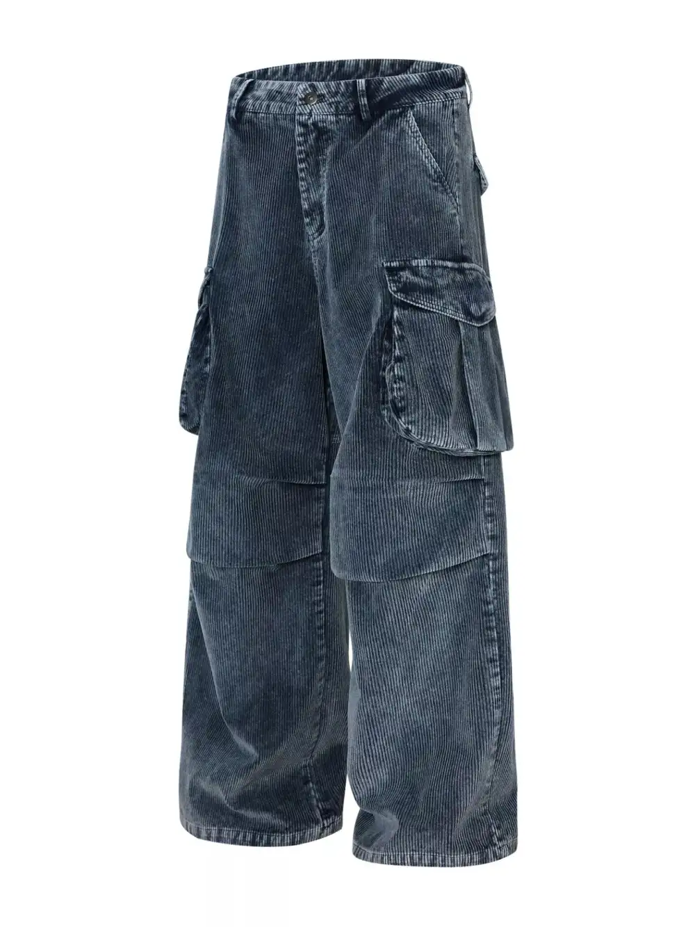 Men's Corduroy Cargo Pants with Multiple Pockets