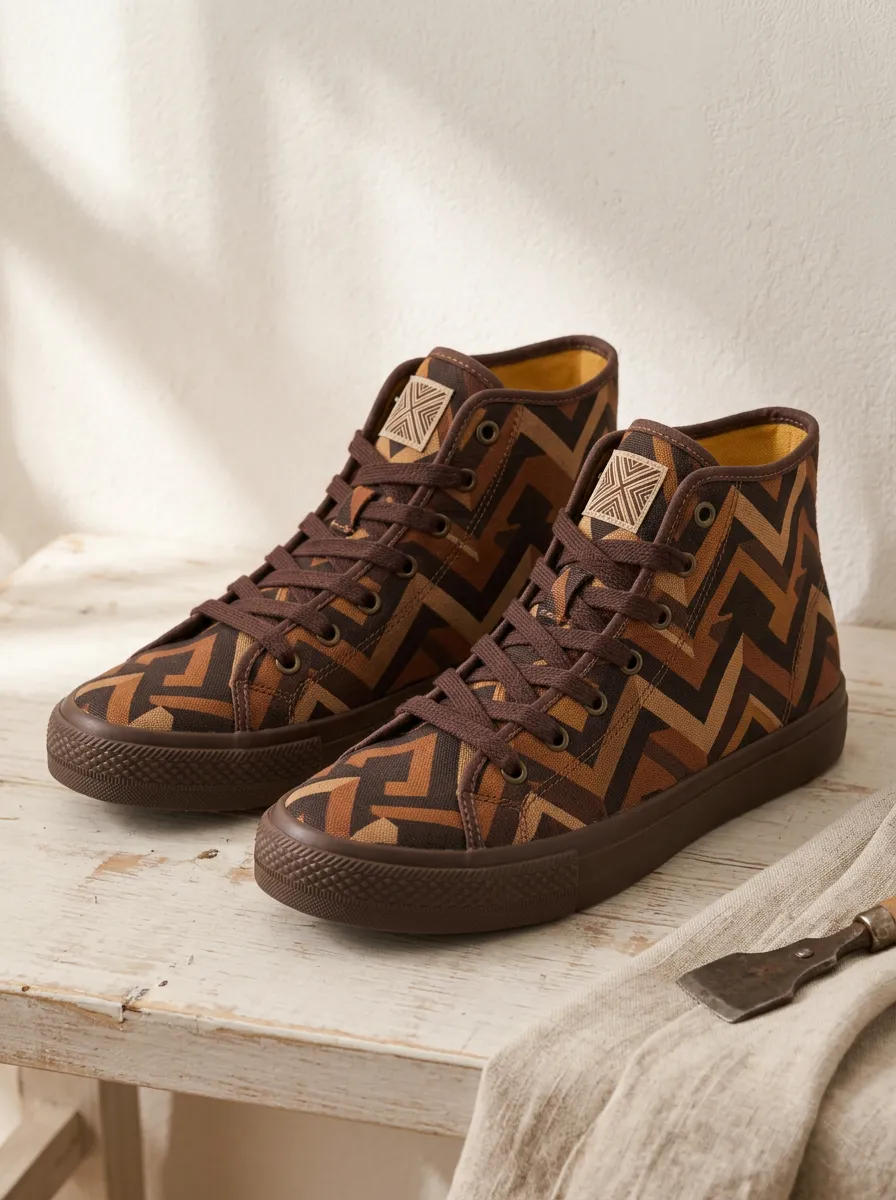 Men's Modern Geometric Pattern Patterned Canvas Shoes