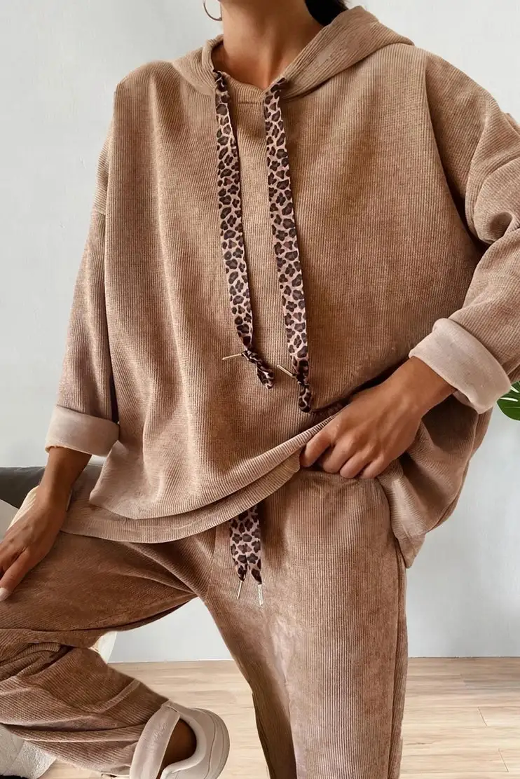 Roomy Drawstring High Waist Matching Set