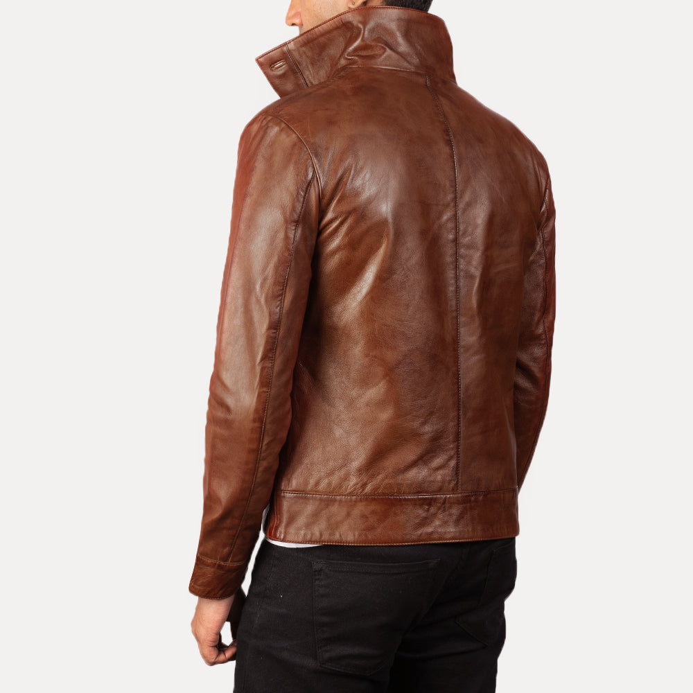 Men's Rugged Bomber Leather Jacket
