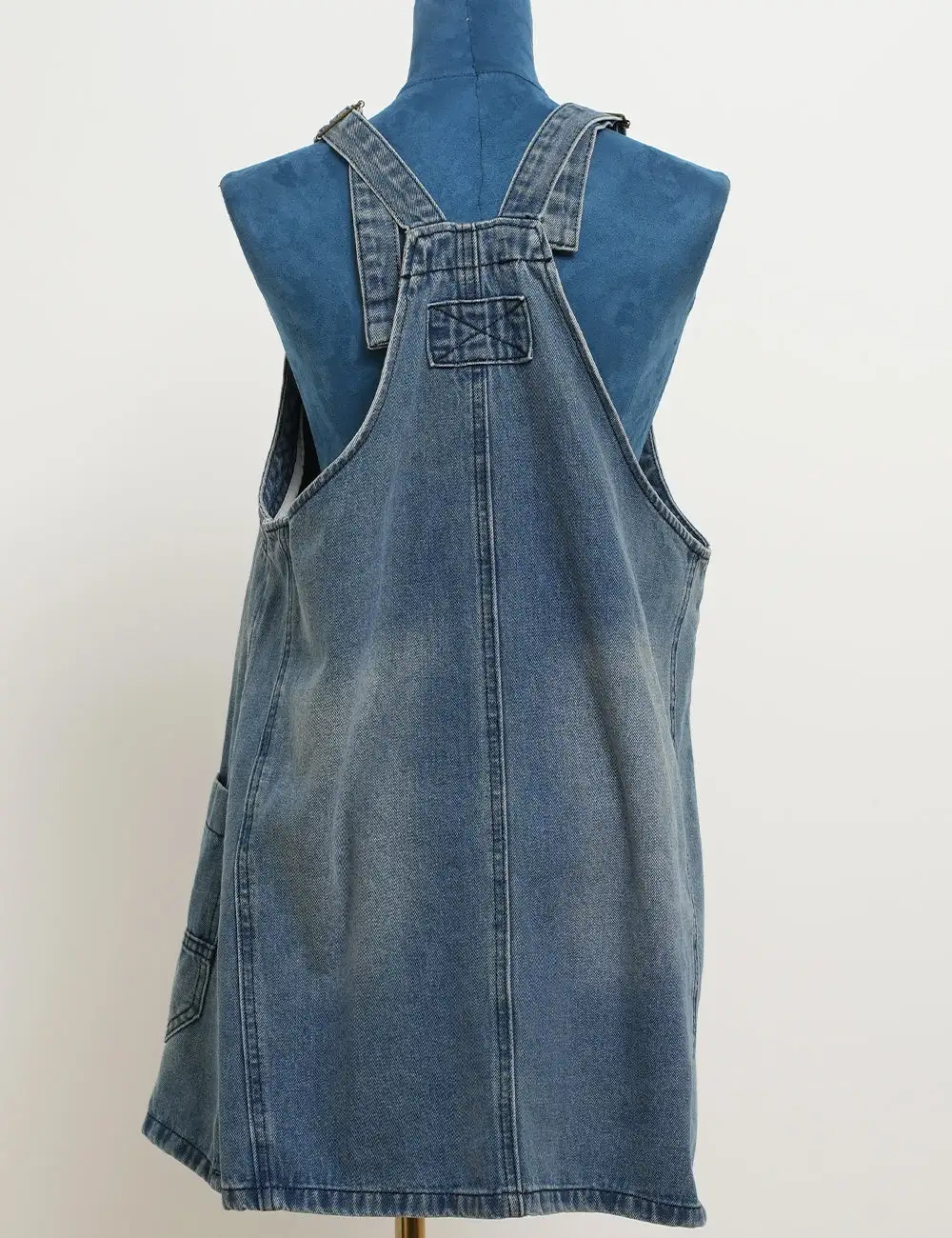 Pocket Denim Mini Overall Dress