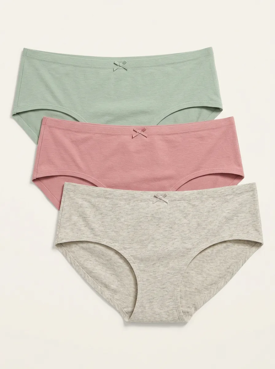Soft-Look Bow-Detail Women's Three-Piece Panty Set