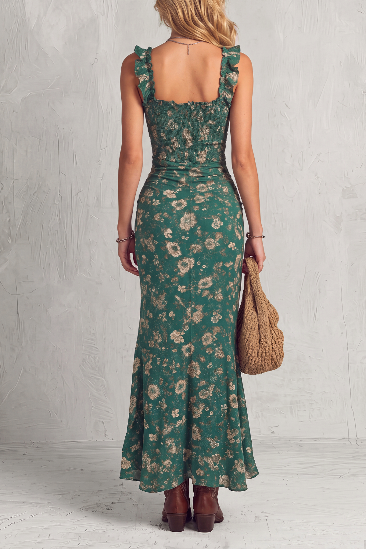 Slit Floral Maxi Dress
