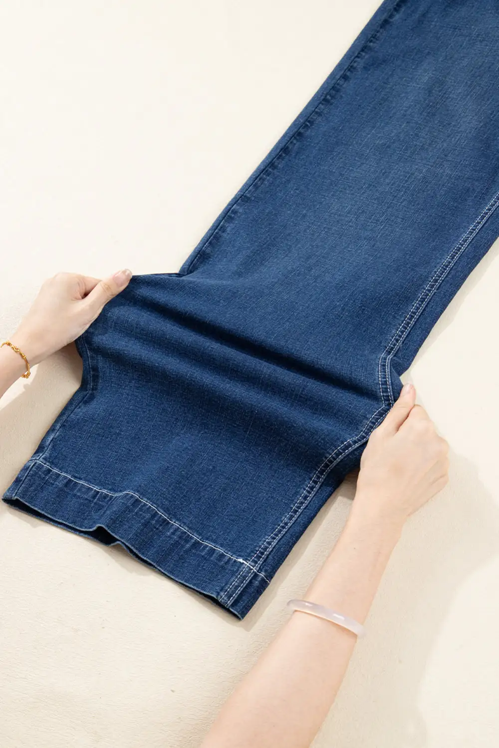 Loose Fit Cuffed Denim Jeans