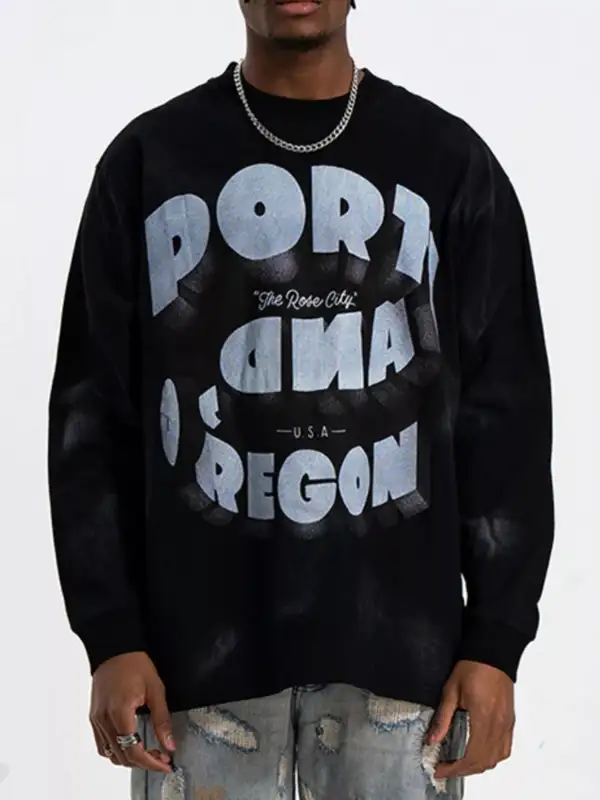 Round Neck Long Sleeve Graphic T-Shirt