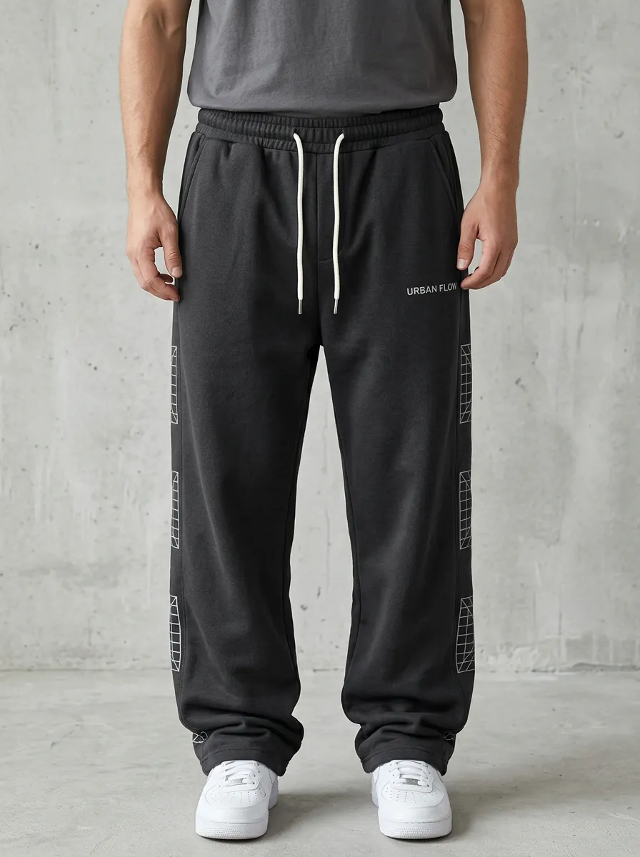 Casual Sweatpants Grid Men's Sweatpants