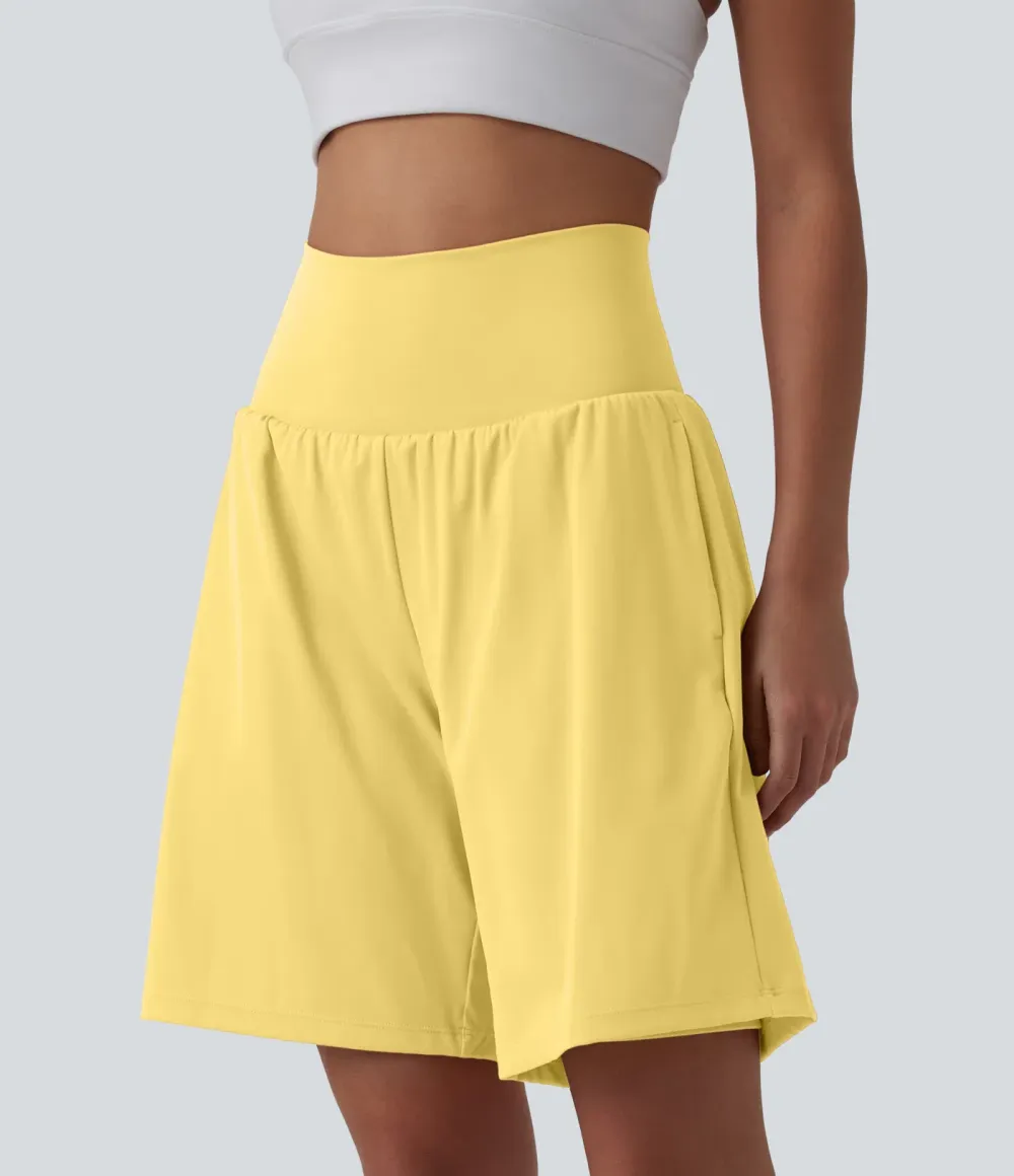 SoftlyZero Airy Super High Waisted 2-in-1 Cool Touch Yoga Shorts 9