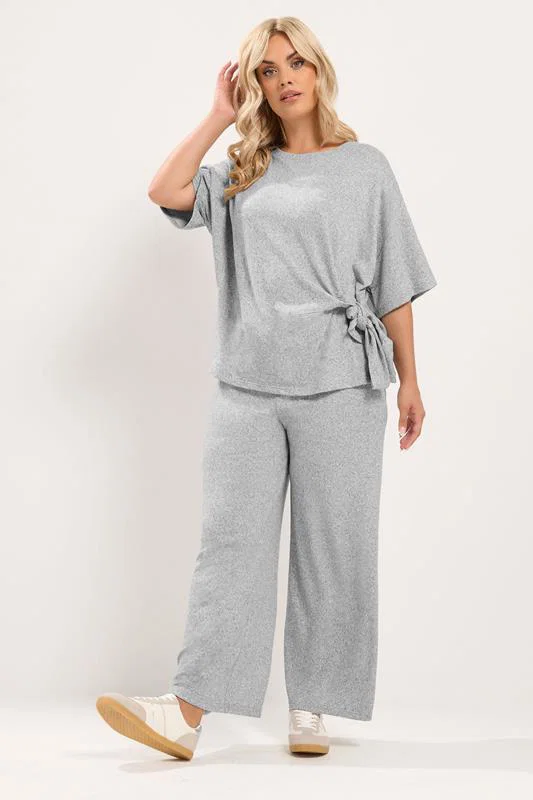 Grey Side Knot Soft Touch Top detail 1