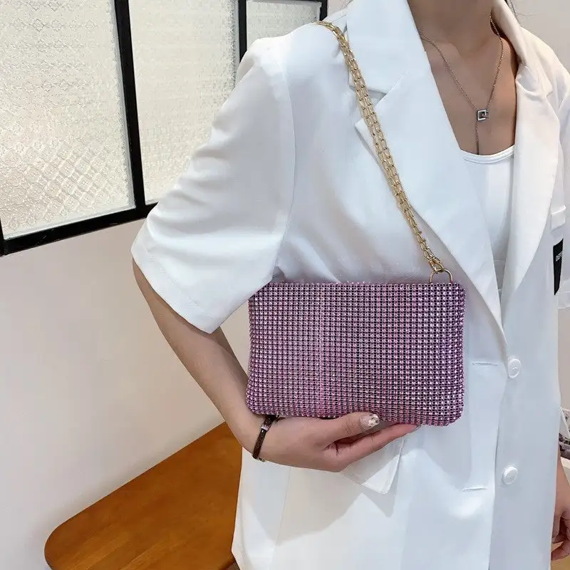 Casual Diamond Pearl Evening Clutch Bag