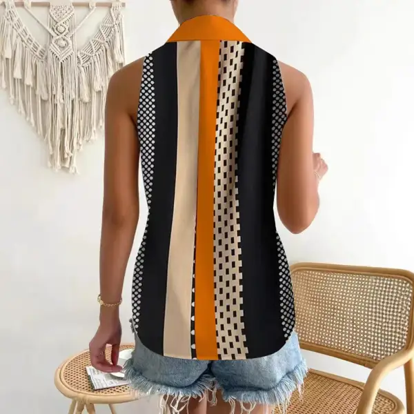 Subtle Asymmetrical Button Front Blouse