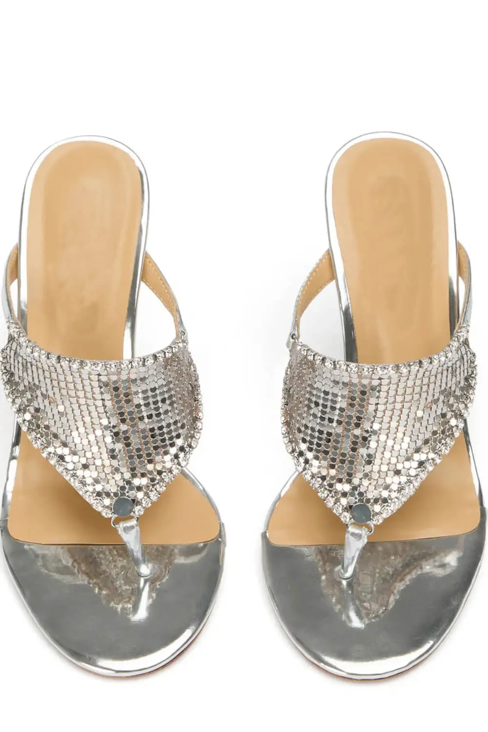 Crystal Embellished Toe Thong Stiletto