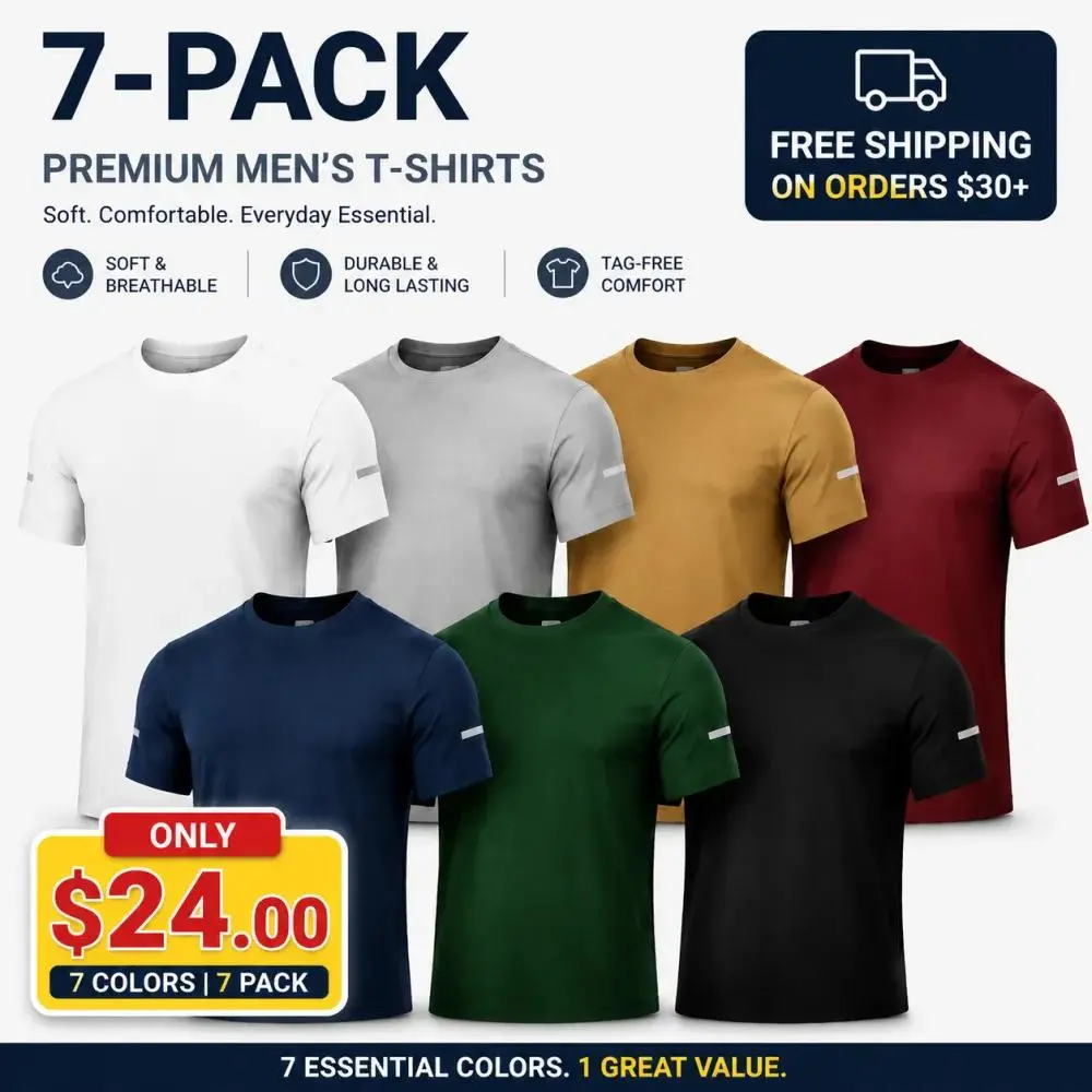 Men's Printed Reflective Striped Sports T-Shirt