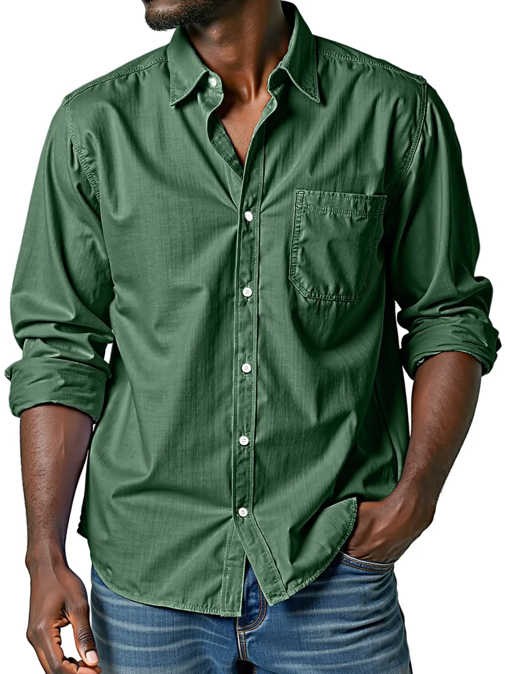 Long Sleeve Camp Collar Shirt