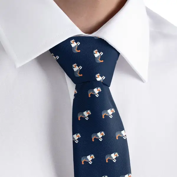 Refined Shepherd Dog Motif Necktie