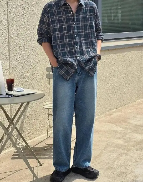 Casual Textured Check Long Sleeve Shirt