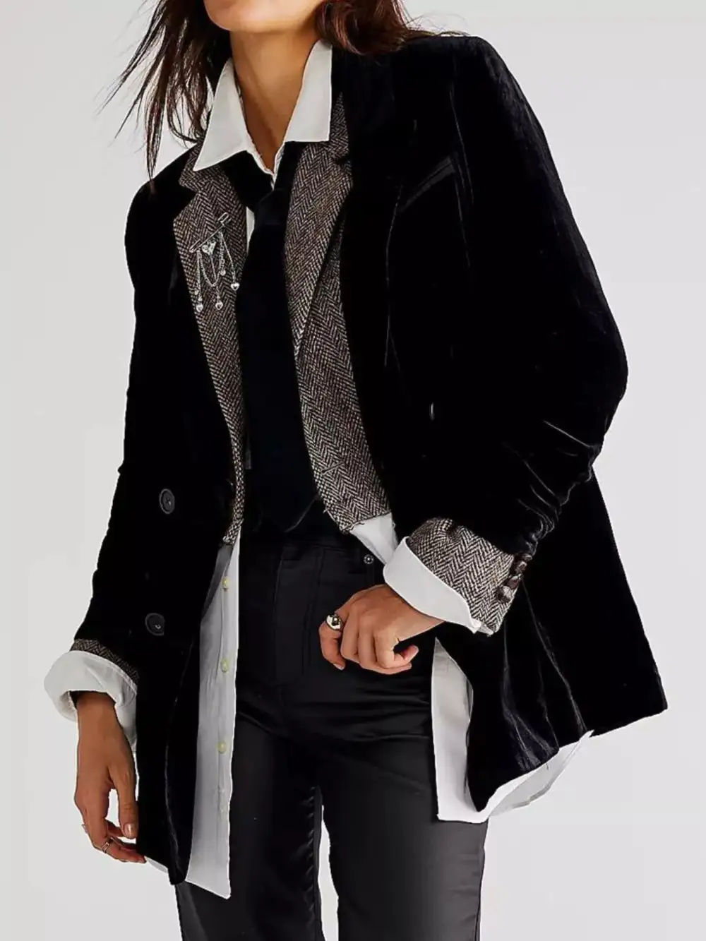 Lapel Collar Button Up Blazer Easy Layering Piece