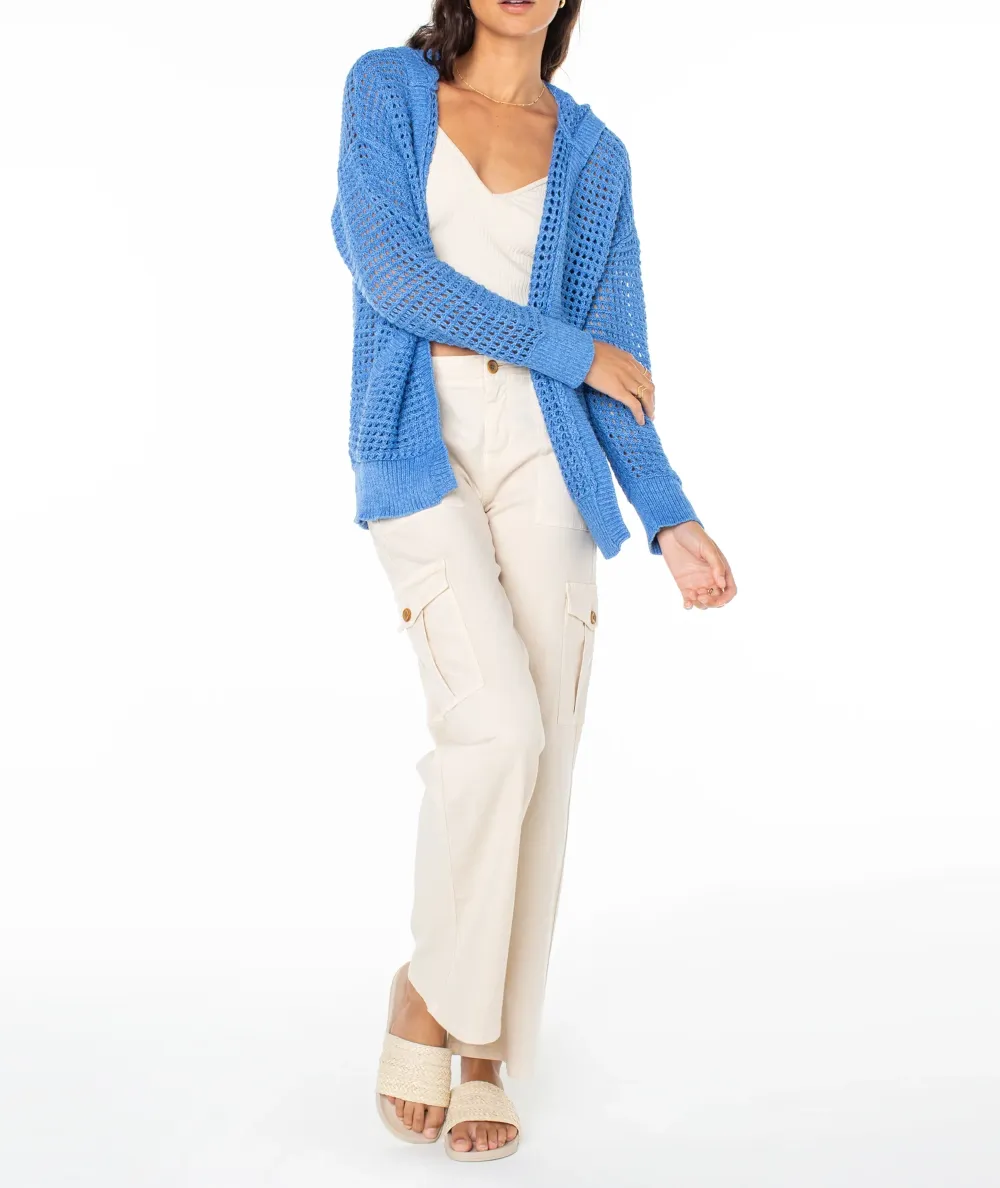 Open-Knit Hooded Sweater