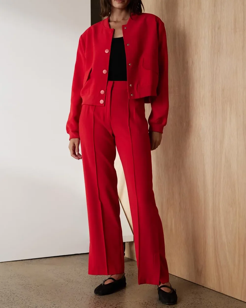 Buttoned Cropped Jacket