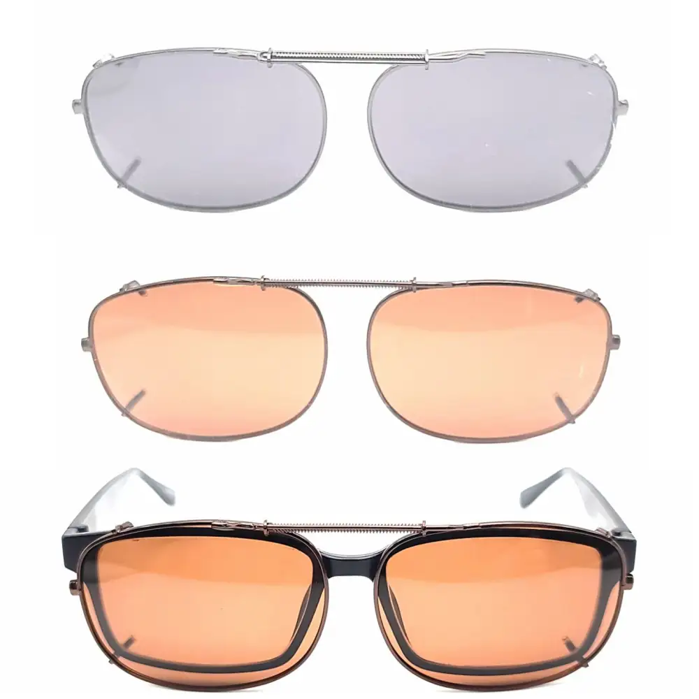 56mm Smoke & Driving Lens Clip-On Sunglasses