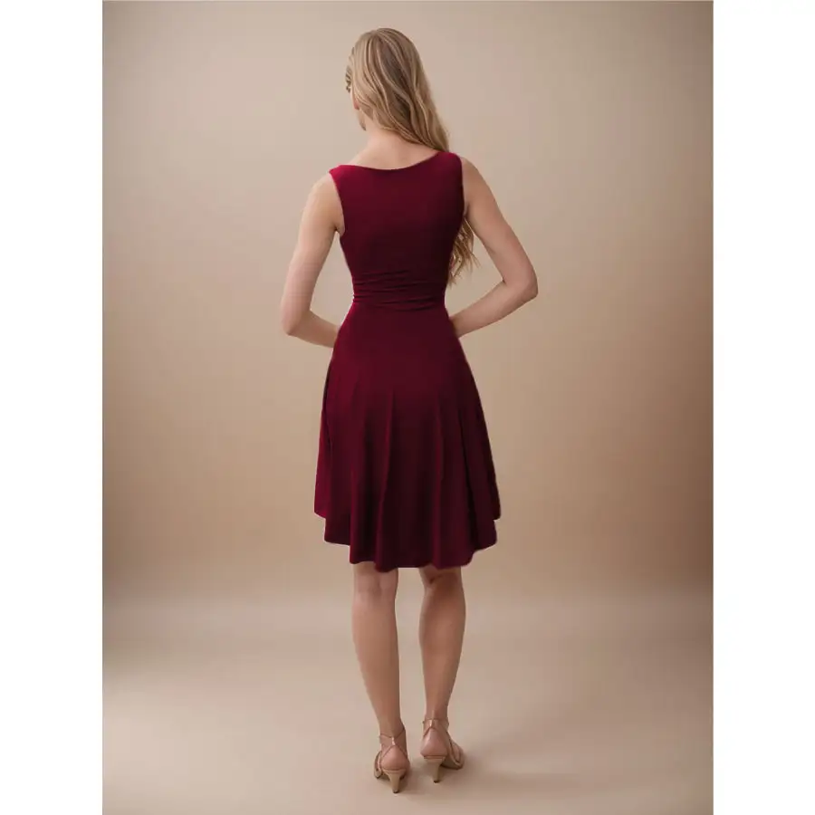 High-Low Round Neck Sleeveless Mini Dress