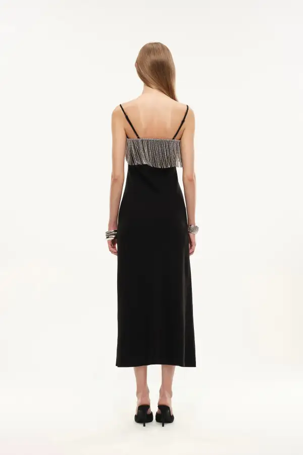 Embellished Acetate Blend Maxi Slip Dress